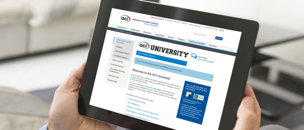 aci university on a tablet